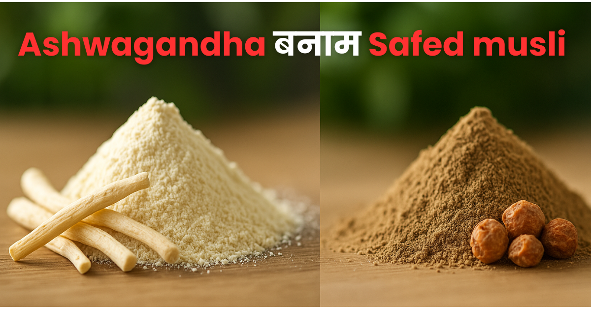 Ashwagandha बनाम Safed musli - अच्छी सेहत के लिए कौन सा बेहतर है 